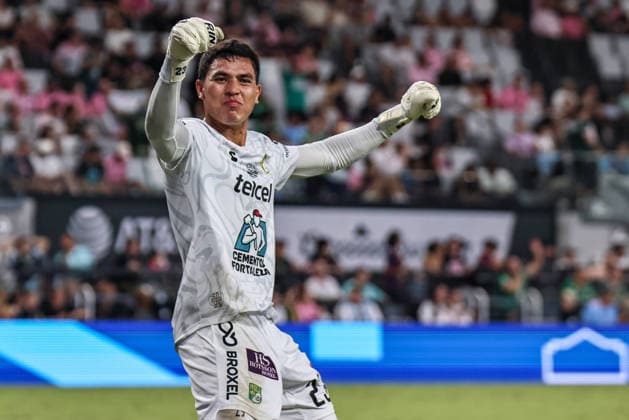 MIAMI, FL - AUGUST 12: Oscar Garcia 23 of Leon celebrates a goal during a Leagues Cup soccer match between Inter Miami CF and Leon at NU Stadium on August 12, 2026 in Miami, Florida.(Photo by Chris Arjoon Icon Sportswire) SOCCER: AUG 12 Leagues Cup Miami vs Monterrey EDITORIAL USE ONLY Icon26081200000045