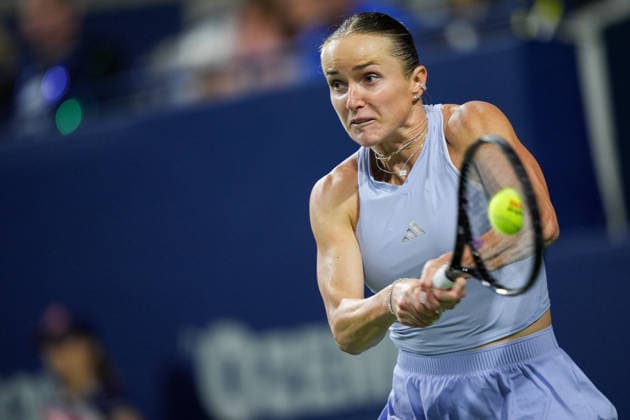 National Bank Open 2026 - Day 12 TORONTO, CANADA - AUGUST 12 : Elina Svitolina of Ukraine in action against Iga Swiatek of Poland in semi-finals round match during day 12 of WTA, Tennis Damen 1000 National Bank Open in Toronto, Ontario, Canada on August 12, 2026. Mert Alper Dervis Anadolu Ontario Canada. Editorial use only. Please get in touch for any other usage.  Copyright: x2026xAnadoluxMertxAlperxDervisx