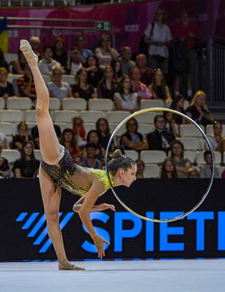 August 12, 2026, Frankfurt, Hesse, Germany: Venezuelan gymnast JIMENA DOMINGUEZ competes in the 42nd Rhythmic gymnastics, Rhythmische Sportgymnastik, RSG World Championships qualifiers in the Festhalle in Frankfurt, Hesse, Germany on Wednesday, August 12, 2026. 2026 Rhythmic Gymnastics World Championships Qualifying  - ZUMAd168 20260812_zsp_d168_015 Copyright: xKaixDambachx