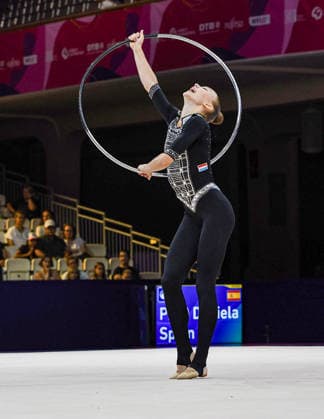 August 12, 2026, Frankfurt, Hesse, Germany: Luxembourgish gymnast KYNA ZILIONYTE competes in the 42nd Rhythmic gymnastics, Rhythmische Sportgymnastik, RSG World Championships qualifiers in the Festhalle in Frankfurt, Hesse, Germany on Wednesday, August 12, 2026. 2026 Rhythmic Gymnastics World Championships Qualifying  - ZUMAd168 20260812_zsp_d168_046 Copyright: xKaixDambachx