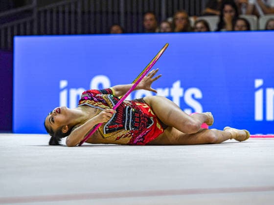 August 12, 2026, Frankfurt, Hesse, Germany: Lao People s Democratic Republic gymnast PRAEWA MISATO PHILAPHANDETH competes in the 42nd Rhythmic gymnastics, Rhythmische Sportgymnastik, RSG World Championships qualifiers in the Festhalle in Frankfurt, Hesse, Germany on Wednesday, August 12, 2026. 2026 Rhythmic Gymnastics World Championships Qualifying  - ZUMAd168 20260812_zsp_d168_057 Copyright: xKaixDambachx