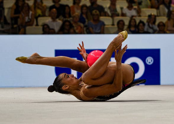 August 12, 2026, Frankfurt, Hesse, Germany: Spanish gymnast DANIELA PICO competes in the 42nd Rhythmic gymnastics, Rhythmische Sportgymnastik, RSG World Championships qualifiers in the Festhalle in Frankfurt, Hesse, Germany on Wednesday, August 12, 2026. 2026 Rhythmic Gymnastics World Championships Qualifying  - ZUMAd168 20260812_zsp_d168_089 Copyright: xKaixDambachx