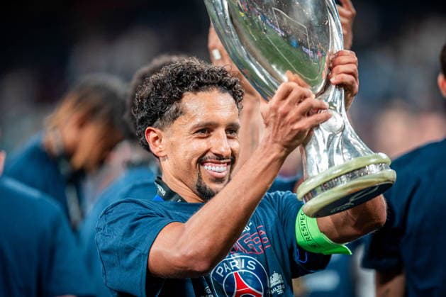 2026.08.12 Salzburg Pilka Nozna, Superpuchar UEFA 2026 PSG - Aston Villa N z Marquinhos po wygranym meczu after win the match celebrations Foto Mateusz Porzucek PressFocus 2026.08.12 Salzburg Football, UEFA Super Cup 2026 Paris Saint-Germain F.C. - Aston Villa PSG - Aston Villa Marquinhos po wygranym meczu after win the match celebrations Credit: Mateusz Porzucek PressFocus NEWSPIX.PL --- newspix.pl POLAND OUT! 