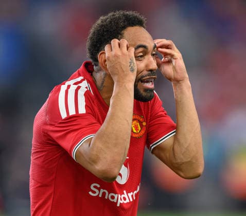 12 August 2026 - Manchester United, ManU v Leeds United - Croke Park - Dublin - Ireland. Manchester United v Leeds United - Croke Park - Dublin - Ireland. Matheus Cunha in action for Manchester United. Picture : Mark Pain DUBLIN Ireland  Copyright: xMarkxPainx