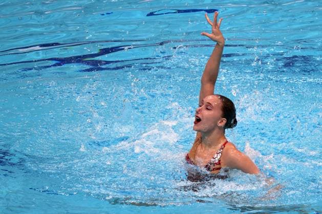 (260813) -- BUDPAEST, Aug. 13, 2026 -- Aleksandra Zavialova of Russia performs during the Women s Solo Technical Final of the World Aquatics Junior Artistic Swimming Championships in Budapest, Hungary, on Aug. 12, 2026. (Photo by Xinhua) (SP)HUNGARY-BUDPAEST-ARTISTIC SWIMMING-WORLD JUNIOR CHANPIONSHIPS-WOMEN S SOLO TECHNICAL AttilaxVolgyi 