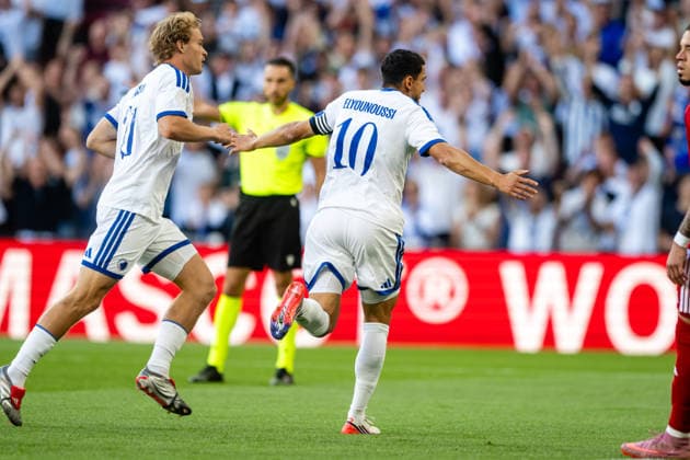 FC Copenhagen v Debrecen, UEFA Conference League qualification, Copenhagen, Denmark Copenhagen, Denmark. 12th, August 2026. Mohamed Elyounoussi (10) of FC Copenhagen scores for 1-0 during the UEFA Conference League qualification match between FC Copenhagen and Debrecen at Parken in Copenhagen. Danmark, Copenhagen  Copyright: xGonzalesxPhoto TobiasxJorgensenx