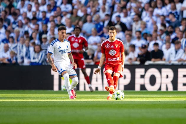 FC Copenhagen v Debrecen, UEFA Conference League qualification, Copenhagen, Denmark Copenhagen, Denmark. 12th, August 2026. Leon Myrtaj (8) of Debrecen seen during the UEFA Conference League qualification match between FC Copenhagen and Debrecen at Parken in Copenhagen. Danmark, Copenhagen  Copyright: xGonzalesxPhoto TobiasxJorgensenx