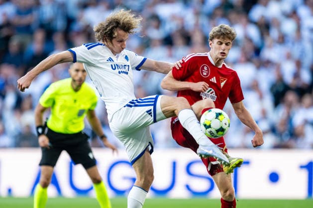 FC Copenhagen v Debrecen, UEFA Conference League qualification, Copenhagen, Denmark Copenhagen, Denmark. 12th, August 2026. Alex Kral (L) of FC Copenhagen and Balazs Sain (R) of Debrecen seen during the UEFA Conference League qualification match between FC Copenhagen and Debrecen at Parken in Copenhagen. Danmark, Copenhagen  Copyright: xGonzalesxPhoto TobiasxJorgensenx
