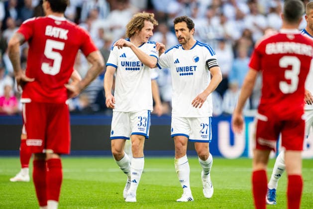 FC Copenhagen v Debrecen, UEFA Conference League qualification, Copenhagen, Denmark Copenhagen, Denmark. 12th, August 2026. Alex Kral (33) and Thomas Delaney (27) of FC Copenhagen seen during the UEFA Conference League qualification match between FC Copenhagen and Debrecen at Parken in Copenhagen. Danmark, Copenhagen  Copyright: xGonzalesxPhoto TobiasxJorgensenx