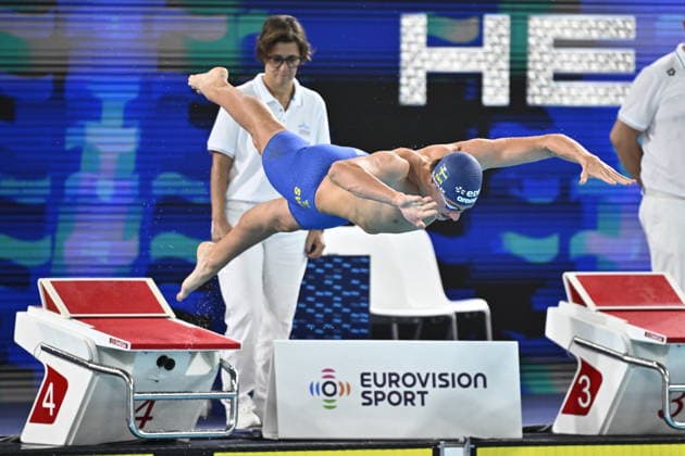 PARIS, FRANCE 20260813 Sweden s Ludvig Bartolek after attempting the 200m freestyle during the European Swimming Championships at the Olympic Aquatic Centre in Paris. ***The image is included in the SPORTS PACKAGE. For others PAYMENT IMAGE*** PARIS FRANCE x10430x *** PARIS, FRANCE 20260813 Sweden s Ludvig Bartolek after competing in the 200-meter freestyle at the European Swimming Championships at the Olympic Aquatic Center in Paris ***This image is included in the SPORTS PACKAGE. For other images, please contact us for pricing.*** PARIS, FRANCE x10430x  Copyright: xChristinexOlsson TTx SIM-EM 2026 PARIS