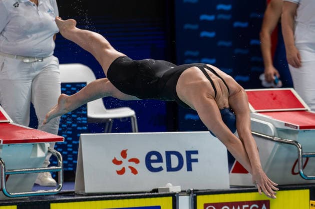SWIMMING - EAC 2026 PARIS,FRANCE,13.AUG.26 - SWIMMING - European Aquatics Championships Paris 2026, 100m butterfly, women. Image shows Iris Julia Berger (AUT).  GEPAxpictures xPhilippxBrem