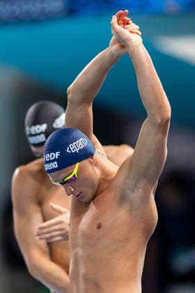 SWIMMING - EAC 2026 PARIS,FRANCE,13.AUG.26 - SWIMMING - European Aquatics Championships Paris 2026, 50m backstroke, men. Image shows Leon Opatril (AUT).  GEPAxpictures xPhilippxBrem