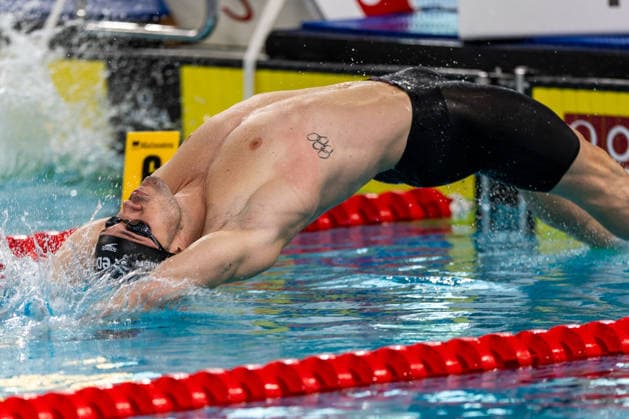 SWIMMING - EAC 2026 PARIS,FRANCE,13.AUG.26 - SWIMMING - European Aquatics Championships Paris 2026, 50m backstroke, men. Image shows Bernhard Reitshammer (AUT).  GEPAxpictures xPhilippxBrem