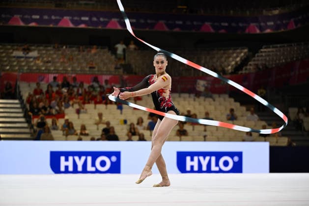 IPA87441433 - Daniela PICO (ESP) performing her ribbon routine at the 42nd Rhythmic gymnastics, Rhythmische Sportgymnastik, RSG World Championships in Frankfurt am Main, Germany, on August 13, 2026  Copyright: xFilippoxTomasi IPAxSportx xx 87441433