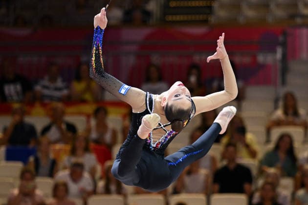 IPA87441435 - Daniela Munits (ISR) ribbon routine at the 42nd Rhythmic gymnastics, Rhythmische Sportgymnastik, RSG World Championships, held in Frankfurt am Main, Germany, on August 13, 2026  Copyright: xFilippoxTomasi IPAxSportx xx 87441435
