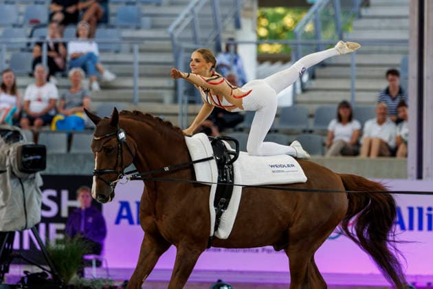 AACHEN - FEI World Championships 2026, AACHEN - FEI World Championships 2026 MEYER Kathrin (GER), Captain Claus OLD FEI Vaulting World Championship, WM, Weltmeisterschaft Individual Female Aachen, Reitstadion Soers 13. August 2026 - *** AACHEN FEI World Championships 2026, AACHEN FEI World Championships 2026 MEYER Kathrin GER, Captain Claus OLD FEI Vaulting World Championship Individual Female Aachen, Soers Equestrian Stadium, August 13, 2026