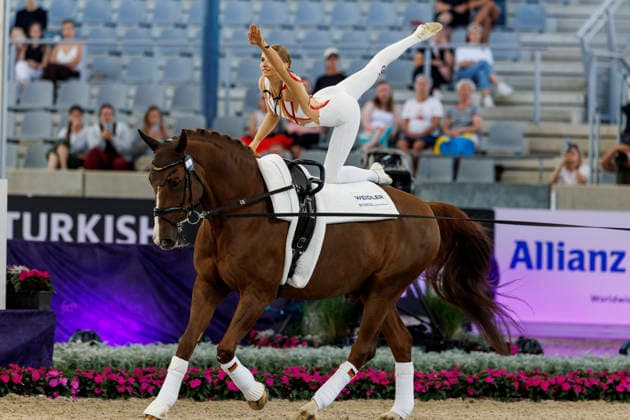 AACHEN - FEI World Championships 2026, AACHEN - FEI World Championships 2026 MEYER Kathrin (GER), Captain Claus OLD FEI Vaulting World Championship, WM, Weltmeisterschaft Individual Female Aachen, Reitstadion Soers 13. August 2026 - *** AACHEN FEI World Championships 2026, AACHEN FEI World Championships 2026 MEYER Kathrin GER, Captain Claus OLD FEI Vaulting World Championship Individual Female Aachen, Soers Equestrian Stadium, August 13, 2026