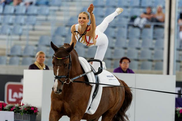AACHEN - FEI World Championships 2026, AACHEN - FEI World Championships 2026 MEYER Kathrin (GER), Captain Claus OLD FEI Vaulting World Championship, WM, Weltmeisterschaft Individual Female Aachen, Reitstadion Soers 13. August 2026 - *** AACHEN FEI World Championships 2026, AACHEN FEI World Championships 2026 MEYER Kathrin GER, Captain Claus OLD FEI Vaulting World Championship Individual Female Aachen, Soers Equestrian Stadium, August 13, 2026