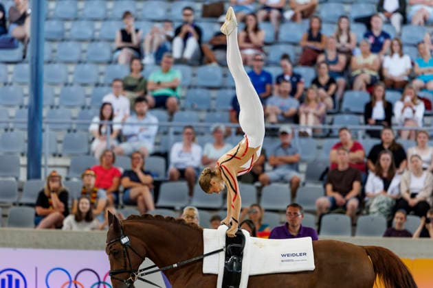 AACHEN - FEI World Championships 2026, AACHEN - FEI World Championships 2026 MEYER Kathrin (GER), Captain Claus OLD FEI Vaulting World Championship, WM, Weltmeisterschaft Individual Female Aachen, Reitstadion Soers 13. August 2026 - *** AACHEN FEI World Championships 2026, AACHEN FEI World Championships 2026 MEYER Kathrin GER, Captain Claus OLD FEI Vaulting World Championship Individual Female Aachen, Soers Equestrian Stadium, August 13, 2026