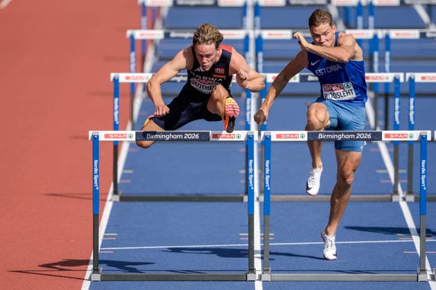 EM i friidrett utendors 2026 - Dag 4 Birmingham, England 20260813. Sander Aae Skotheim i ovelsen 110 m hekk menn tikamp under EM i friidrett 2026 pa Alexander Stadium i Birmingham torsdag. Foto: Beate Oma Dahle NTB Birmingham England EDITORIAL USE ONLY. RESTRICTED USE FOR BETTING COMPANIES Ref:_SPOUsVt_4mDxl4.jpg *** 2026 European Outdoor Athletics Championships, Day 4, Birmingham, England 20260813 Sander Aae Skotheim in the men’s 110-meter hurdles event as part of the decathlon at the 2026 European Athletics Championships at Alexander Stadium in Birmingham on Thursday. Photo: Beate Oma Dahle, NTB, Birmingham, England. EDITORIAL USE ONLY. RESTRICTED USE FOR BETTING COMPANIES  Copyright: xBeatexOmaxDahlex xNTBx