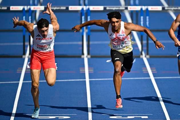 European Athletics Championships Birmingham 2026 - day 4 BIRMINGHAM, ENGLAND - AUGUST 13 : Ferranti Antoine (FRA), Keita Dai (BEL) in action during the 110M Hurdles Decathlon on day 4 of the Birmingham 2026 European Athletics Championships on August 13, 2026 in Birmingham, England, 13 08 2026 Birmingham ENGLAND  Copyright: xTomasxSiskx
