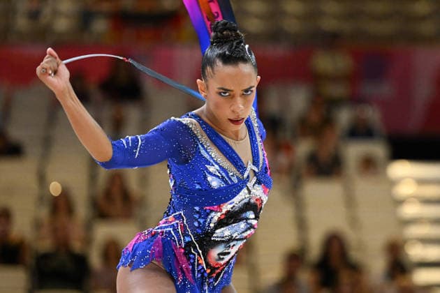 OTHER - Gymnastics - 42nd Rhythmic gymnastics, Rhythmische Sportgymnastik, RSG World Championships Photo by IPA ABACAPRESS.COM87441445 - Luana Gomes (ANG) performing her ribbon routine at the 42nd Rhythmic Gymnastics World Championships in Frankfurt am Main, Germany, on August 13, 2026 Frankfurt am Main Germany  Copyright: xIPAxSport ABACAx