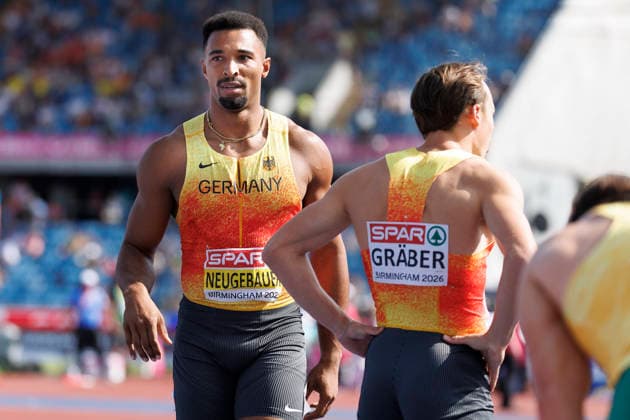 BIRMINGHAM, GREAT BRITAIN - AUGUST 13, 2026: Leo NEUGEBAUER (GER Germany), Amadeus GRÄBER (GER Germany) after competing in the 110m hurdles of the decathlon during the European Athletics Championships at Alexander Stadium on August 13, 2026 in Birmingham, Great Britain. Great Britain Copyright: xAxelxKohringx