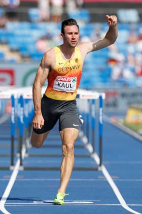 BIRMINGHAM, GREAT BRITAIN - AUGUST 13, 2026: Niklas KAUL (GER Germany) competing in the 110m hurdles of the decathlon during the European Athletics Championships at Alexander Stadium on August 13, 2026 in Birmingham, Great Britain. Great Britain Copyright: xAxelxKohringx