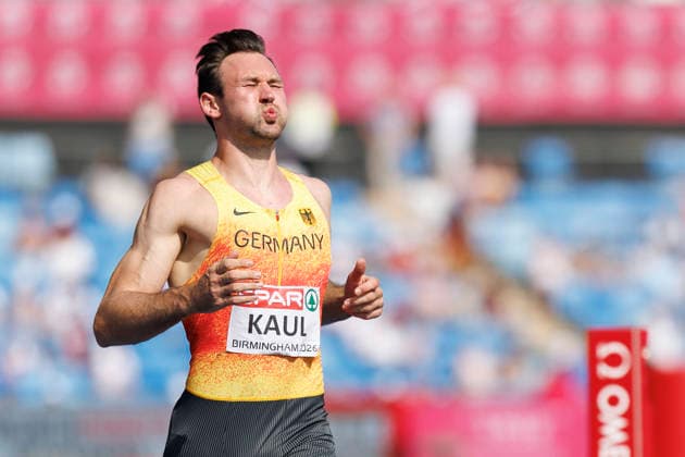 BIRMINGHAM, GREAT BRITAIN - AUGUST 13, 2026: Niklas KAUL (GER Germany) reacts after competing in the 110m hurdles of the decathlon during the European Athletics Championships at Alexander Stadium on August 13, 2026 in Birmingham, Great Britain. Great Britain Copyright: xAxelxKohringx