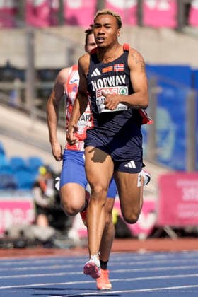 EM i friidrett utendors 2026 - Dag 4 Birmingham, England 20260813. Kenny Emi Tijani-Ajayi i ovelsen 200 meter menn forsok under EM i friidrett 2026 pa Alexander Stadium i Birmingham torsdag. Foto: Beate Oma Dahle NTB Birmingham England EDITORIAL USE ONLY. RESTRICTED USE FOR BETTING COMPANIES Ref:_SPOrmMNbNrwdLc.jpg *** 2026 European Outdoor Athletics Championships, Day 4, Birmingham, England 20260813 Kenny Emi Tijani Ajayi in the men’s 200-meter preliminary round at the 2026 European Athletics Championships at Alexander Stadium in Birmingham on Thursday. Photo: Beate Oma Dahle, NTB, Birmingham, England. EDITORIAL USE ONLY. RESTRICTED USE FOR BETTING COMPANIES  Copyright: xBeatexOmaxDahlex xNTBx