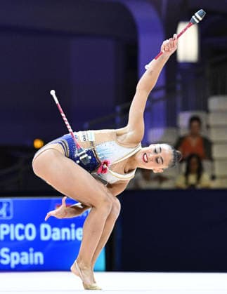 13.08.2026, xhbx, Rhythmische Sportgymnastik Weltmeisterschaft 2026, v.l. Daniela Pico (Spanien) Keulen (DFL DFB REGULATIONS PROHIBIT ANY USE OF PHOTOGRAPHS as IMAGE SEQUENCES and or QUASI-VIDEO) Frankfurt am Main *** August 13, 2026, xhbx, 2026 Rhythmic Gymnastics World Championships, from left: Daniela Pico, Spain, Cologne, DFL, DFB. REGULATIONS PROHIBIT ANY USE OF PHOTOGRAPHS AS IMAGE SEQUENCES AND OR QUASI-VIDEO. Frankfurt am Main