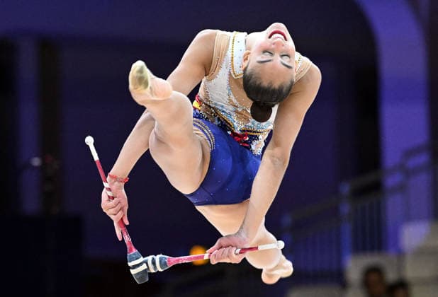 13.08.2026, xhbx, Rhythmische Sportgymnastik Weltmeisterschaft 2026, v.l. Daniela Pico (Spanien) Keulen (DFL DFB REGULATIONS PROHIBIT ANY USE OF PHOTOGRAPHS as IMAGE SEQUENCES and or QUASI-VIDEO) Frankfurt am Main *** August 13, 2026, xhbx, 2026 Rhythmic Gymnastics World Championships, from left: Daniela Pico, Spain, Cologne, DFL, DFB. REGULATIONS PROHIBIT ANY USE OF PHOTOGRAPHS AS IMAGE SEQUENCES AND OR QUASI-VIDEO. Frankfurt am Main