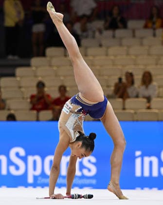 13.08.2026, xhbx, Rhythmische Sportgymnastik Weltmeisterschaft 2026, v.l. Daniela Pico (Spanien) Keulen (DFL DFB REGULATIONS PROHIBIT ANY USE OF PHOTOGRAPHS as IMAGE SEQUENCES and or QUASI-VIDEO) Frankfurt am Main *** August 13, 2026, xhbx, 2026 Rhythmic Gymnastics World Championships, from left: Daniela Pico, Spain, Cologne, DFL, DFB. REGULATIONS PROHIBIT ANY USE OF PHOTOGRAPHS AS IMAGE SEQUENCES AND OR QUASI-VIDEO. Frankfurt am Main