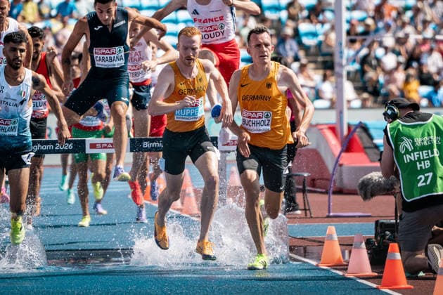 Frederik Ruppert (LAV Stadtwerke Tuebingen, 3000m Hindernis Maenner), Niklas Buchholz (Franconia Athletics, 3000m Hindernis Maenner), GBR, Leichtathletik, Athletics, European Athletics Championships 2026, Leichtathletik Europameisterschaft 2026, Birmingham 2026, 09.08.2026, GBR, Leichtathletik, Athletics, European Athletics Championships 2026, Leichtathletik Europameisterschaft 2026, Birmingham 2026, 09.08.2026 Birmingham *** Frederik Ruppert, LAV Stadtwerke Tübingen, Men s 3000m Steepchase, Niklas Buchholz, Franconia Athletics, Men’s 3000m Steeplechase, GBR, Track and Field, Athletics, 2026 European Athletics Championships, 2026 European Track and Field Championships, Birmingham 2026, August 9, 2026, GBR, Track and Field, Athletics, 2026 European Athletics Championships, 2026 European Track and Field Championships, Birmingham 2026, August 9, 2026, Birmingham Copyright: xStefanxMayerx EP_SMR