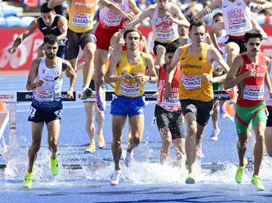 BIRMINGHAM, UNITED KINGDOM 20260813 Sweden s Simon Sundström during the 3000 meters steeplechase at the European Athletics Championships at Alexander Stadium in Birmingham. *** The image is included in the SPORTS PACKAGE. For others PAYMENT IMAGE. *** BIRMINGHAM UK x10030x *** BIRMINGHAM, UNITED KINGDOM 20260813 Sweden s Simon Sundström during the 3,000-meter steeplechase at the European Athletics Championships at Alexander Stadium in Birmingham *** The image is included in the SPORTS PACKAGE. For other images, please contact us for pricing. *** BIRMINGHAM, UK x10030x  Copyright: xJonasxEkströmer TTx EUROPEAN ATHLETICS CHAMPIONSHIPS 2026