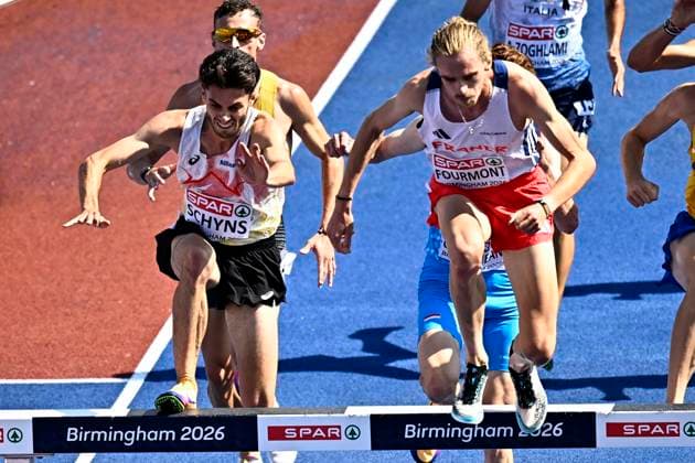 European Athletics Championships Birmingham 2026 - day 4 BIRMINGHAM, ENGLAND - AUGUST 13 : Schyns Remi (BEL), Fourmont Baptiste (FRA) in action during the 3000M Steeplechase Men Round 1 Heat 2 on day 4 of the Birmingham 2026 European Athletics Championships on August 13, 2026 in Birmingham, England, 13 08 2026 Birmingham ENGLAND  Copyright: xTomasxSiskx