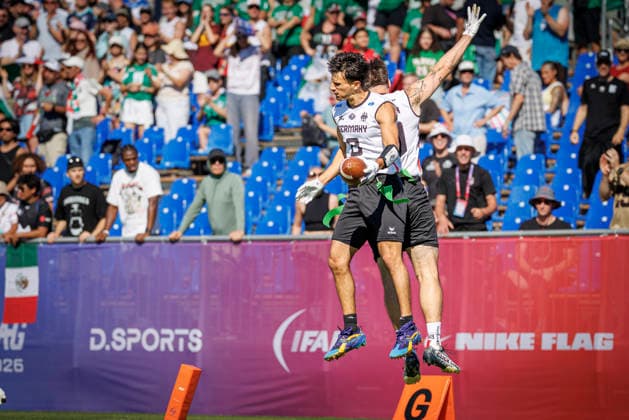Mexico (MEX) vs. Germany (GER), Day 1 Men at IFAF Flag Football Championships Düsseldorf 2026, 13.08.2026 Duesseldorf, Germany - Aug. 13, 2026: Malik Al-Kahlout (GER 8) during the match between Mexico (MEX) vs. Germany (GER) on the first day of the Men IFAF Flag Football World Championships at the Bezirkssportanlage Duesseldorf Garath *** Mexico (MEX) vs. Germany (GER), Day 1 Men s Division at the IFAF Flag Football Championships Düsseldorf 2026, August 13, 2026, Düsseldorf, Germany. Malik Al Kahlout (GER 8) during the match between Mexico (MEX) and Germany (GER) on the first day of the Men’s IFAF Flag Football World Championships at the Bezirkssportanlage Düsseldorf Garath Copyright: xBEAUTIFULxSPORTS B.Hoffmannx