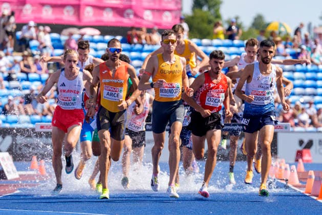 BIRMINGHAM, GREAT BRITAIN - AUGUST 13, 2026 : Karl BEBENDORF (GER Germany) competing in the 3000m steeplechase heats during the European Athletics Championships at Alexander Stadium on August 13, 2026 in Birmingham, Great Britain. Great Britain Copyright: xLeahxKohringx