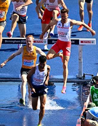 European Athletics Championships Birmingham 2026 - day 4 BIRMINGHAM, ENGLAND - AUGUST 13 : Daru Nicolas-Marie (FRA) in action during the 3000M Steeplechase Men Round 1 Heat 1 on day 4 of the Birmingham 2026 European Athletics Championships on August 13, 2026 in Birmingham, England, 13 08 2026 Birmingham ENGLAND  Copyright: xTomasxSiskx