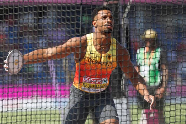 BIRMINGHAM, GREAT BRITAIN - AUGUST 13, 2026: Leo NEUGEBAUER (GER Germany) competing in the discus throw of the decathlon during the European Athletics Championships at Alexander Stadium on August 13, 2026 in Birmingham, Great Britain. Great Britain Copyright: xAxelxKohringx