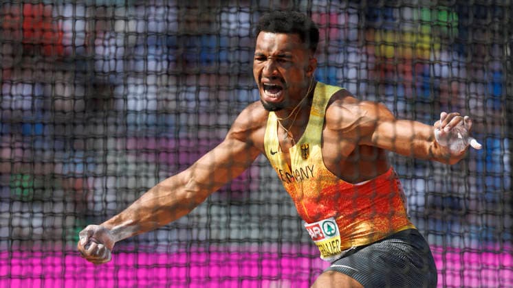 BIRMINGHAM, GREAT BRITAIN - AUGUST 13, 2026: Leo NEUGEBAUER (GER Germany) reacts in the discus throw of the decathlon during the European Athletics Championships at Alexander Stadium on August 13, 2026 in Birmingham, Great Britain. Great Britain Copyright: xAxelxKohringx