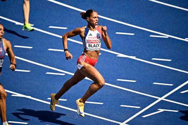 European Athletics Championships Birmingham 2026 - day 4 BIRMINGHAM, ENGLAND - AUGUST 13 : Black Isabelle (FRA) in action during the 400m Women Semi-final on day 4 of the Birmingham 2026 European Athletics Championships on August 13, 2026 in Birmingham, England, 13 08 2026 Birmingham ENGLAND  Copyright: xTomasxSiskx