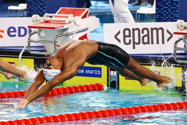 Championnat d Europe de natation PHOTOPQR LE COURRIER PICARD Haslin ; Saint Denis ; 13 08 2026 ; 13 08 26 Championnat d Europe de natation Yohann Ndoye Brouard 50m dos series Photo Fred Haslin European Swimming Championships at the Greater Paris Metropolis Olympic Aquatics Centre in Paris Saint Denis 93 France  Copyright: xPHOTOPQR LExCOURRIERxPICARD MAXPxHaslinx 20260813LCP5073 20260813LCP5073