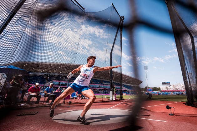 European Athletics Championships in Birmingham, United Kingdom, August 12, 2026. Czech Vilem Strasky competes during the Men s Decathlon - Discus Throw. (CTKxPhoto JaroslavxSvoboda) CTKPhotoP2026081304528  CTKPhotoP2026081304528