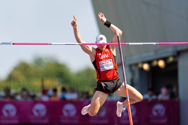 BIRMINGHAM, UNITED KINGDOM - AUGUST 13: Nino Portmann of Switzerland competes in the Men s Decathlon Pole Vault during the European Athletics Championships at Alexander Stadium on August 13, 2026 in Birmingham, United Kingdom. England United Kingdom Copyright: xBEAUTIFULxSPORTS TobiasxLacknerx