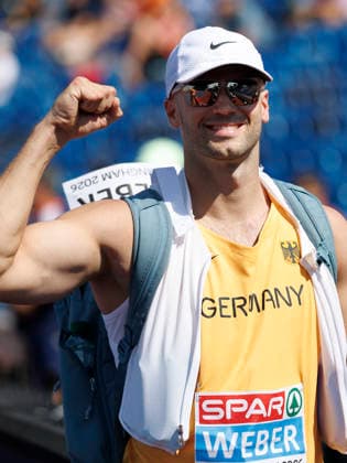 BIRMINGHAM, GREAT BRITAIN - AUGUST 13, 2026: Julian WEBER (GER Germany) reacts in the javelin throw qualification during the European Athletics Championships at Alexander Stadium on August 13, 2026 in Birmingham, Great Britain. Great Britain Copyright: xAxelxKohringx