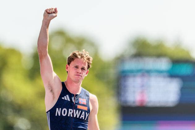 260813 Sander Aae Skotheim of Norway celebrates while competing in men s decathlon pole vault during day 4 of the 2026 European Athletics Championships on August 13, 2026 in Birmingham. Photo: Mathias Bergeld BILDBYRAN kod MB MT1068 friidrott athletics friidrett friidrotts-em em friidretts-em 2026 european athletics championships 4 bbeng decathon tikamp tiokamp norge norway jubel *** August 13, 2026: Sander Aae Skotheim of Norway celebrates while competing in the men’s decathlon pole vault on Day 4 of the 2026 European Athletics Championships on August 13, 2026 in Birmingham. Photo by Mathias Bergeld, BILDBYRAN, code MB MT1068. track and field, athletics, friidrett, European Athletics Championships, 2026 European Athletics Championships, 4th day, decathlon, multi-event, Norway, celebration  Copyright: MATHIASxBERGELD BB260813MB087