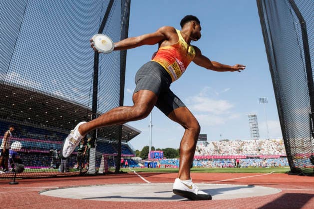 BIRMINGHAM, GREAT BRITAIN - AUGUST 13, 2026: Leo NEUGEBAUER (GER Germany) competing in the discus throw of the decathlon during the European Athletics Championships at Alexander Stadium on August 13, 2026 in Birmingham, Great Britain. Great Britain Copyright: xAxelxKohringx