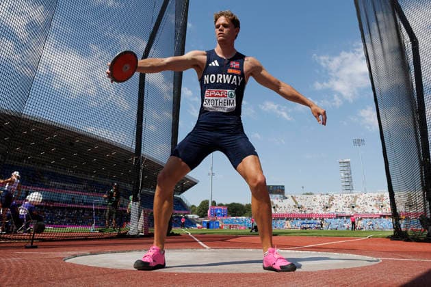 BIRMINGHAM, GREAT BRITAIN - AUGUST 13, 2026: Vilém STRÁSKÝ (CZE Czech Republic) competing in the discus throw of the decathlon during the European Athletics Championships at Alexander Stadium on August 13, 2026 in Birmingham, Great Britain. Great Britain Copyright: xAxelxKohringx