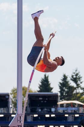 BIRMINGHAM, GREAT BRITAIN - AUGUST 13, 2026 : Leo NEUGEBAUER (GER Germany) competing in the pole vault in the decathlon during the European Athletics Championships at Alexander Stadium on August 13, 2026 in Birmingham, Great Britain. Great Britain Copyright: xLeahxKohringx